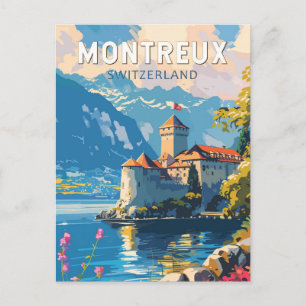 Montreux Schweiz Reisen Vintag Postkarte