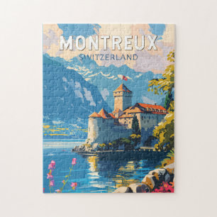 Montreux Schweiz Reisen Vintag Puzzle