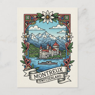 Montreux Schweiz Schloss Chillon Postkarte