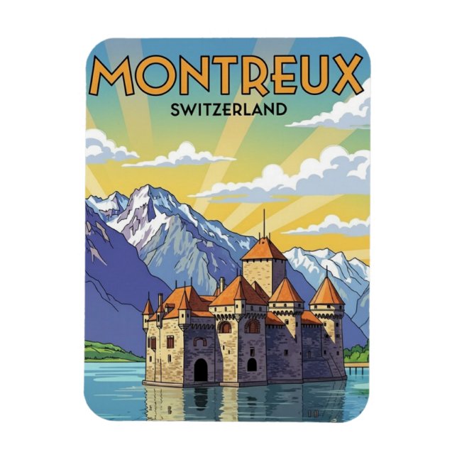 Montreux Switzerland Chateau de Chillon Magnet (Vertikal)