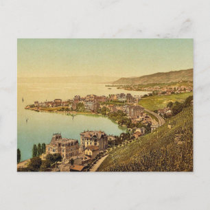 Montreux und Clarens, Genfer See, Schweiz VI Postkarte