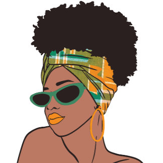 Montserrat Afro Lady mit Madras Wrap Kaffeetasse