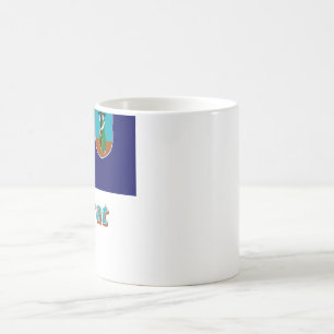 Montserrat-Flagge mit Namen Tasse