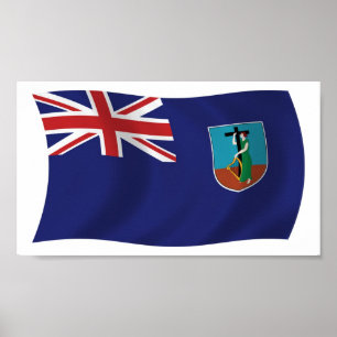 Montserrat Flagge Poster Druck