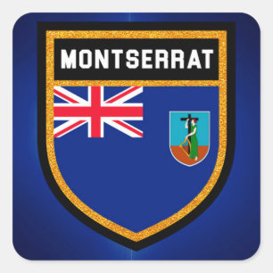 Montserrat-Flagge Quadratischer Aufkleber