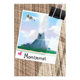 Montserrat Volcano Urlaub Poster. Fotodruck