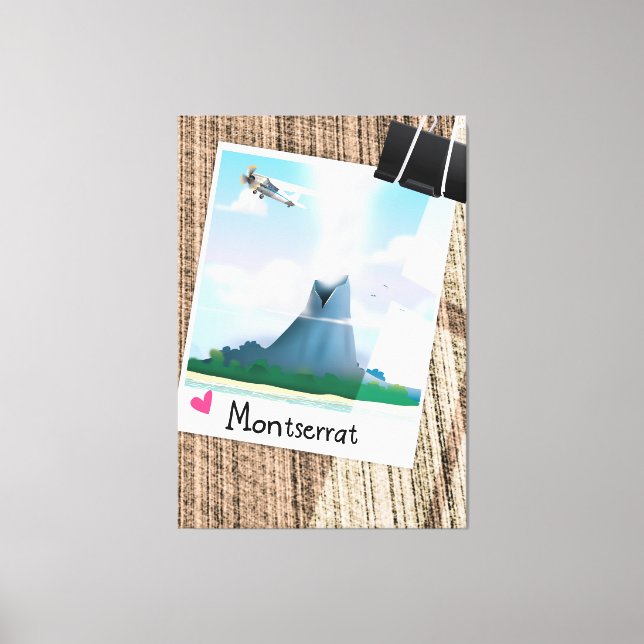 Montserrat Volcano Urlaub Poster. Leinwanddruck (Vorderseite)