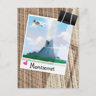 Montserrat Volcano Urlaub Poster. Postkarte