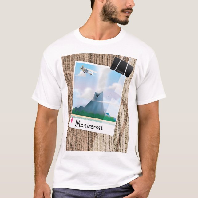 Montserrat Volcano Urlaub Poster. T-Shirt (Vorderseite)