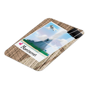 Montserrat Vulkan Urlaubsposter. Magnet