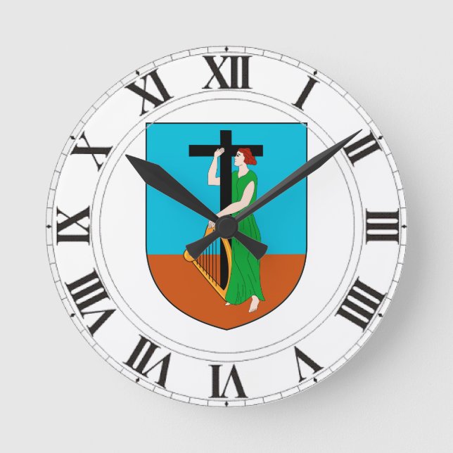 Montserrat-Wappen Runde Wanduhr (Vorderseite)