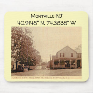 Montville NJ Kartenkoordinaten im Vintage-Stil Mousepad
