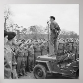 Monty adressing the troops - WW2 - 1944 Poster