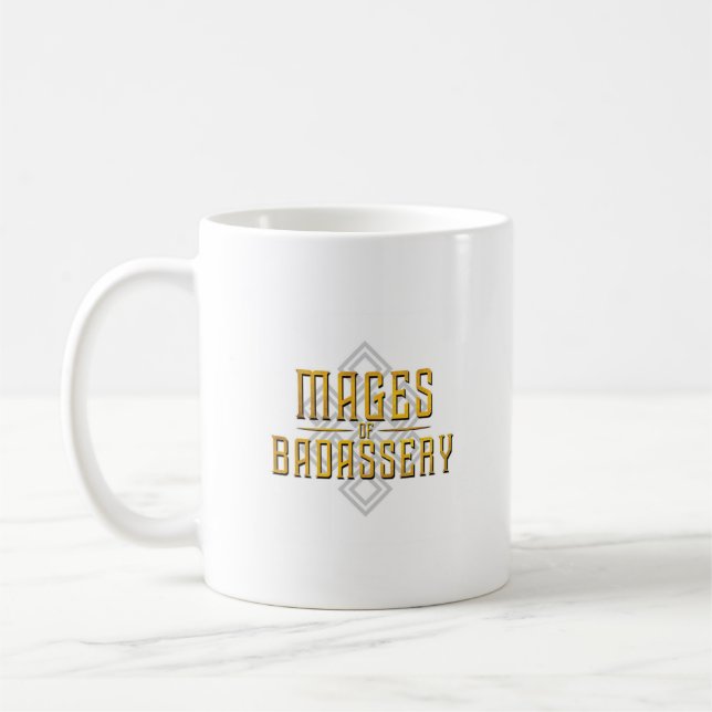Monty & Strong - Magier der Badassery-Tasse Kaffeetasse (Links)