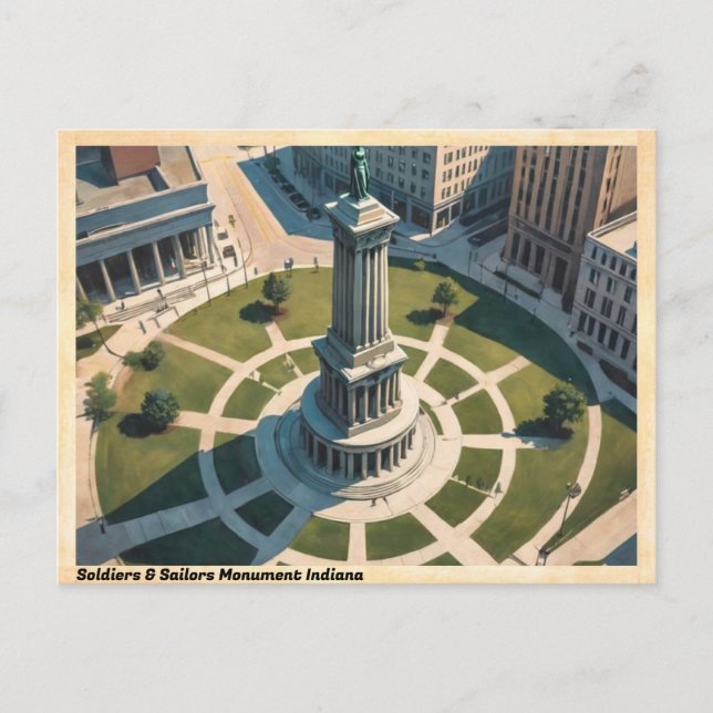 Monument Indiana Vintage Reisen Postkarte (Vorderseite)