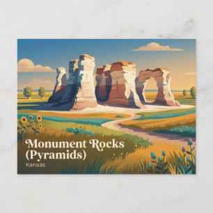 Monument Rocks (Pyramiden) Kansas Postkarte