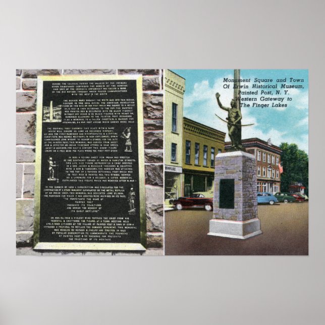 Monument Square und Erwin Historisches Museum Poster (Vorne)