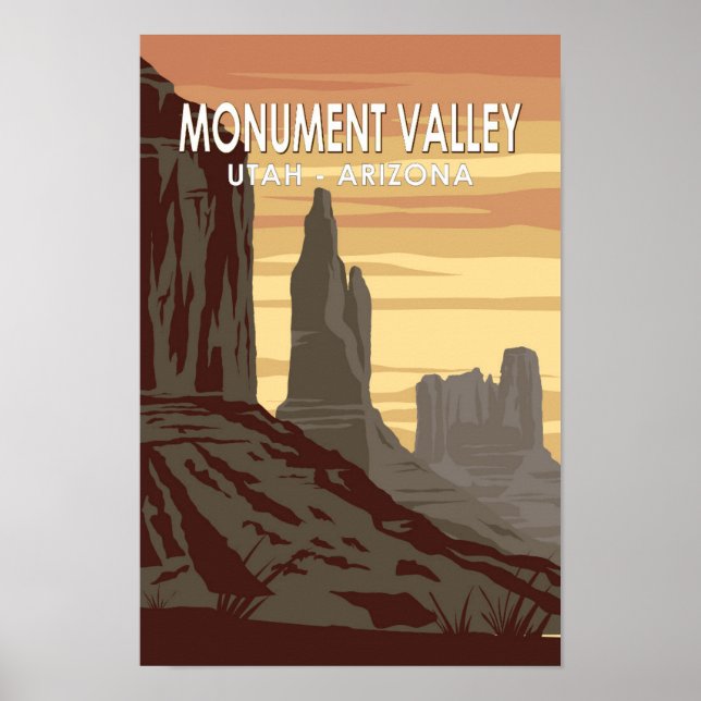 Monument Tal Arizona Utah Vintag Poster (Vorne)