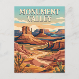 Monument Valley Arizona Utah Wüsten-Vintage-Plakat Postkarte