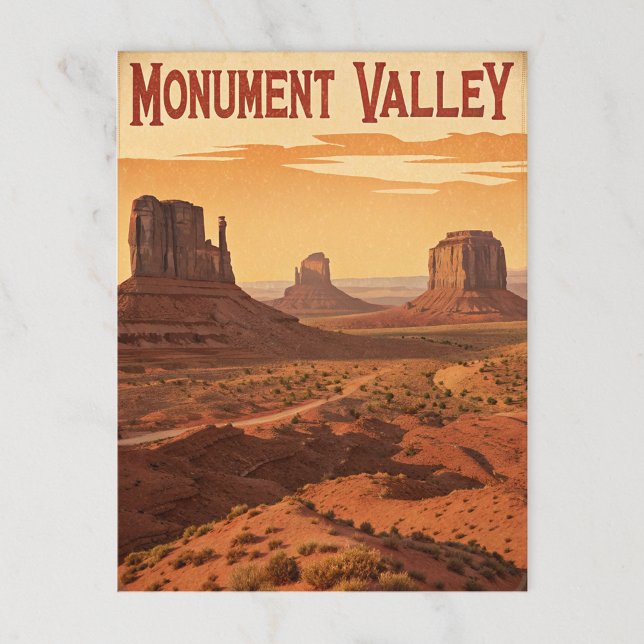 Monument Valley: Retro-Wüstenansicht Postkarte (Von Creator hochgeladen)
