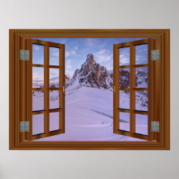 Monument Valley USA Imitate Fensteransicht Winter Poster