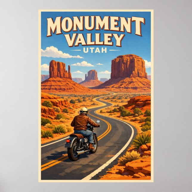 Monument Valley Utah - Vintage Reiseplakat Poster (Vorne)