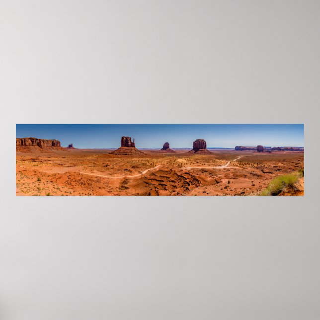 Monument Valley Wüste Panorama Poster (Vorne)