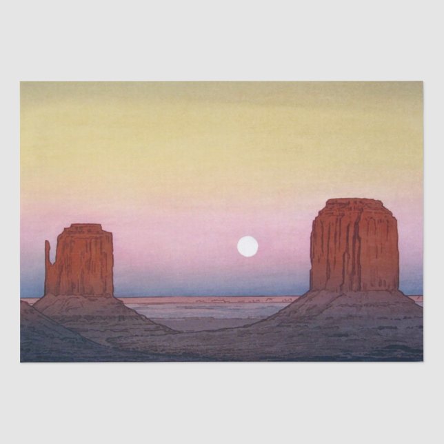Monument Valley, Yoshida, Woodcut Seidenpapier (Vorderseite)