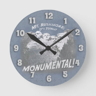 Monumental Mount Rushmore Sprichwort Runde Wanduhr