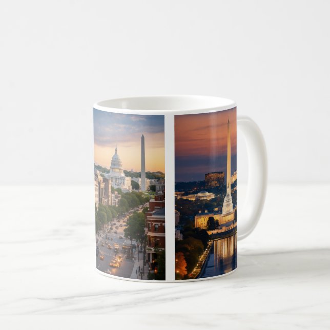 Monumente in Harmonie: Washington DC Skyline Magaz Kaffeetasse (VorderseiteRechts)