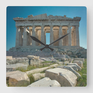 Monuments Parthenon Athens, Greece Quadratische Wanduhr