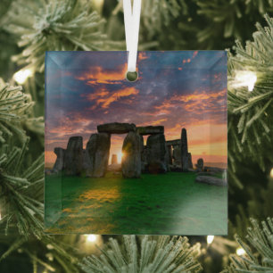 Monuments Stonhenge, England Ornament Aus Glas