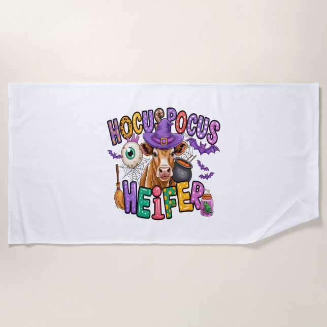 Moo Boo Halloween Cow Strandtuch (Vorderseite)