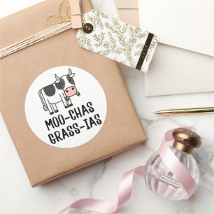 Moo-chas Gras-ias, Muchas Gracias spendet Kalbskuh Runder Aufkleber