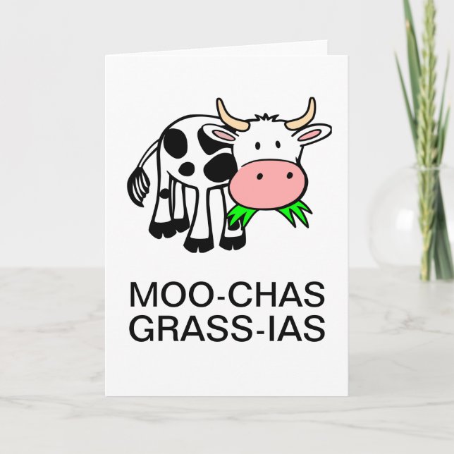 Moo-chas Grass-ias (Muchas Gracias) Karte (Vorderseite)