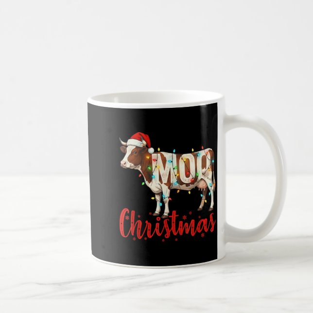 Moo Christmas Funny Cow Lovers Cattle Famer Farmin Kaffeetasse (Rechts)