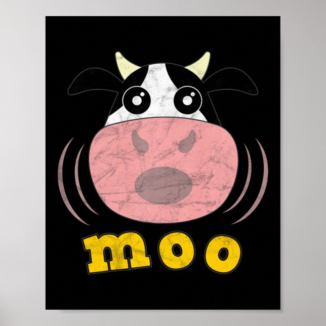 Moo Cow Funny Farm Animes Bauer Calf Heifer Milk Poster (Vorne)