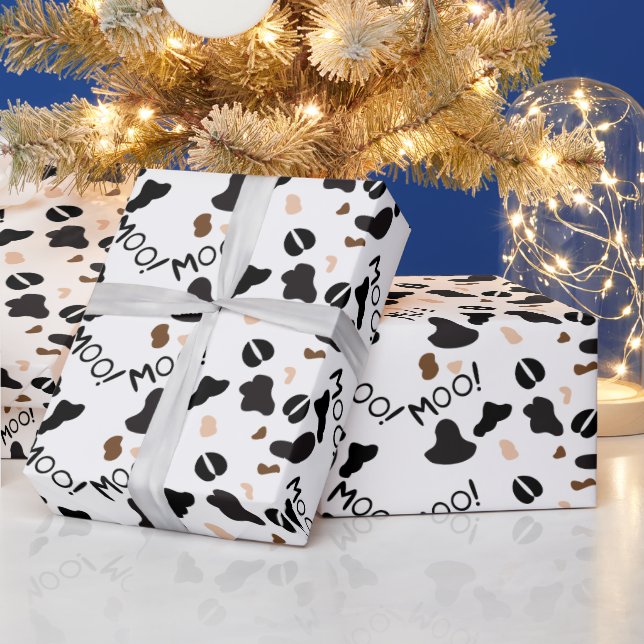 Moo Cow Print Birthday Wrapping Paper Geschenkpapier (Feiertage)