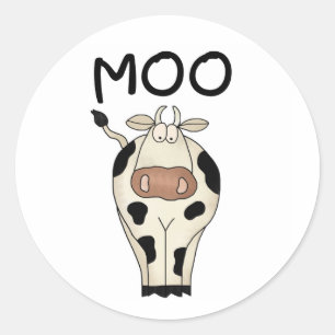 Moo Cow Runder Aufkleber