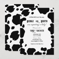 Moo Cow Spots Print Black & White Baby Dusche