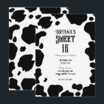 Moo Cow Spots Print Black & White Rustic Sweet 16 Einladung<br><div class="desc">Kuh Geburtstagsparty Einladung.</div>