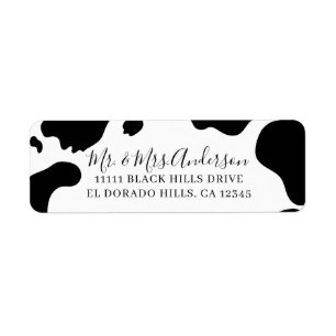 Moo Cow Spots Print Black & White Wedding