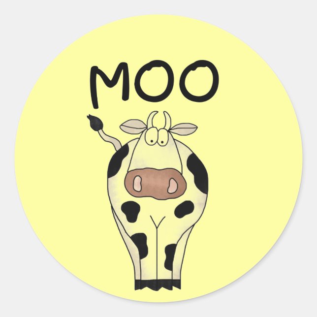 Moo Cow Tshirts und Geschenke Runder Aufkleber (Vorderseite)