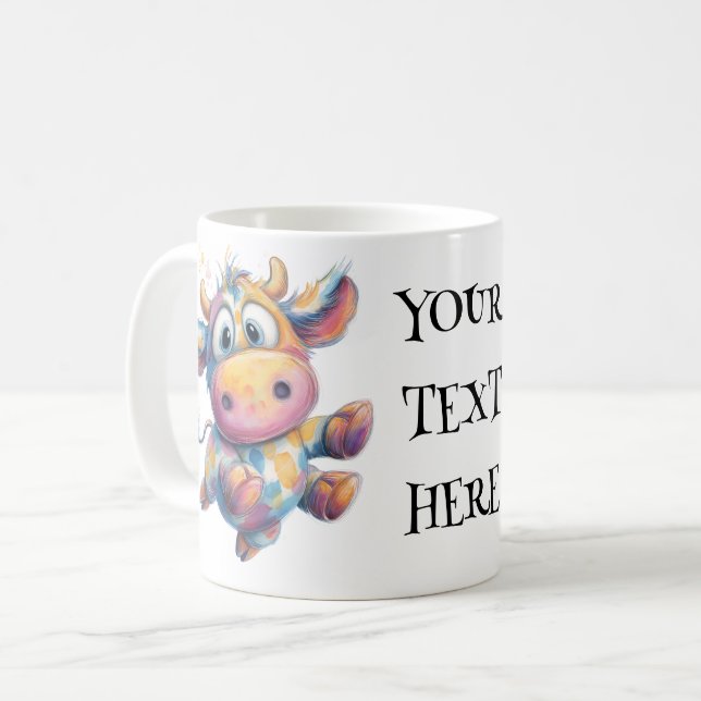 Moo-d Maker – Personalised Whimsical Cow Kaffeetasse (Vorderseite Links)