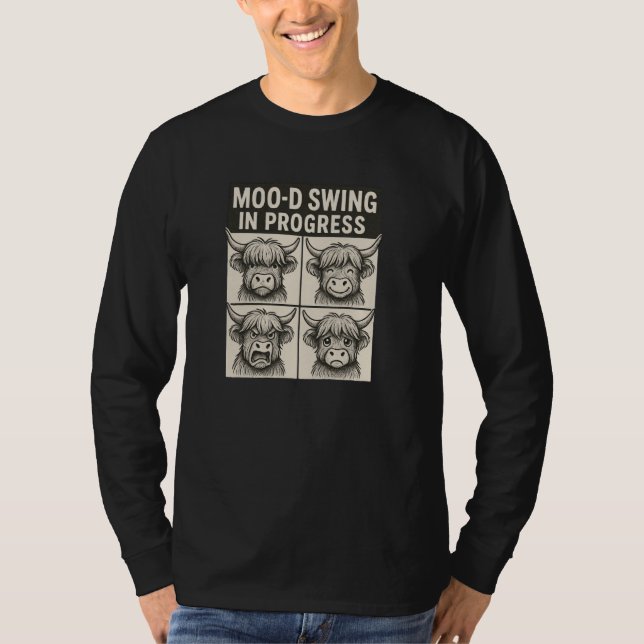 Moo d Swing in Progress Funny Cow Puff T-Shirt (Vorderseite)