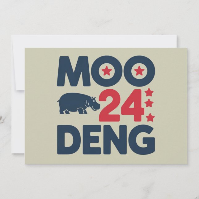 Moo Deng 2024 Moo Deng Moo Deng Niedlich Baby Hipp Einladung (Vorderseite)