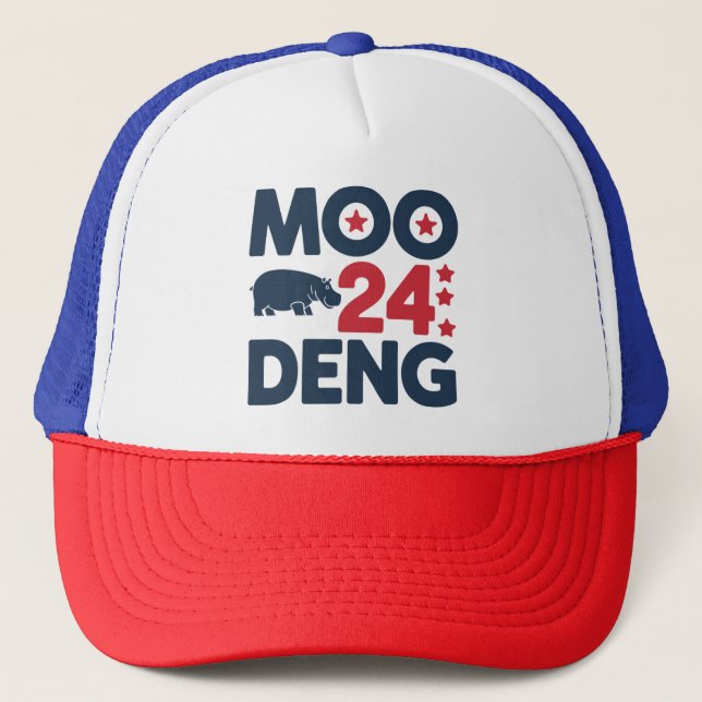Moo Deng 2024 Moo Deng Moo Deng Niedlich Baby Hipp Truckerkappe (Vorderseite)