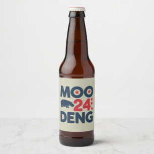 Moo Deng 2024 Moo Deng Moo Deng Süßes Babyflusspfe Bierflaschenetikett