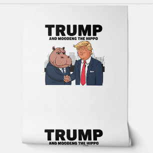 Moo Deng 24 Trump und sein Hippo für die Kampagne Tapete