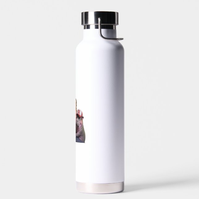 Moo Deng 24 Trumps Wilde Fahrt mit Cat und Hippo! Trinkflasche (Links)